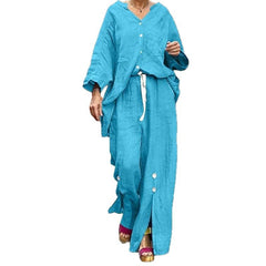 Women's Long-sleeve Cardigan Top And Pants Set