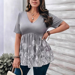 Women's T-shirt Waist-cinching Elegant Top