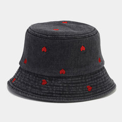 New Fashion Small Love Embroidered Fisherman Hat