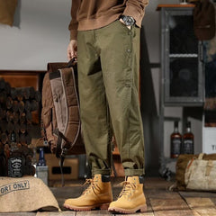 American-style Straight-leg Button-fly Workwear Casual Pants