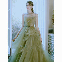 Women's Casual Versatile Green Forest Style Dress