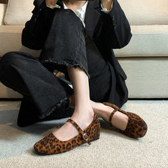 French-style Square-toe Mary Jane Shoes With A Hidden Heel