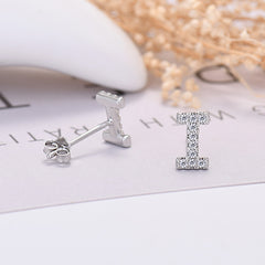 26-letter Zircon Earrings Uppercase Letters