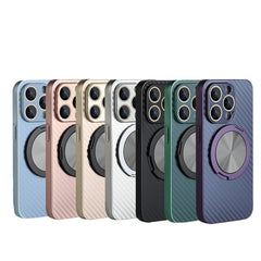 New AG Carbon Fiber Pattern 360 Rotating Bracket Magnetic Phone Case