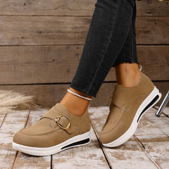 Solid-color Front-laced Casual Slip-on Womens Shoes