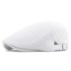 Womens Korean-style Trendy Beret Sun Hat Mens Solid-color Marching Cap