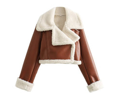 Short Fur Street-style Biker Jacket For Sassy Girls