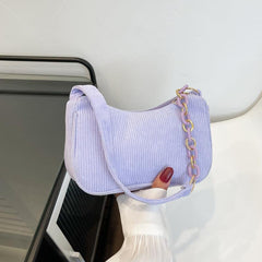 Artistic Fabric Bag Minimalist Casual Corduroy Single-shoulder Bag For Women