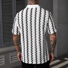 Men's Retro Plaid Knitted Short Sleeve