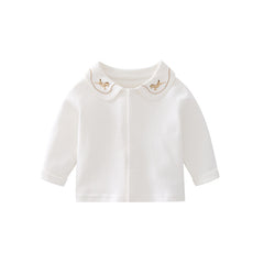 Baby Polo Collar Pure Cotton Long Sleeved Bottom Shirt