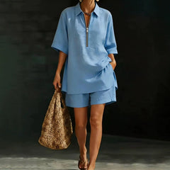 Women's Top Short-Sleeve Shirt Set