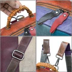 Mens Patchwork ColorBlock EthnicStyle Backpack