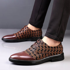 Men's Casual British-Style Korean-Style Pointed-Toe Leather Shoes