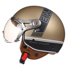 Women's Simple Printed Half-covered Electric Motorcycle Helmet