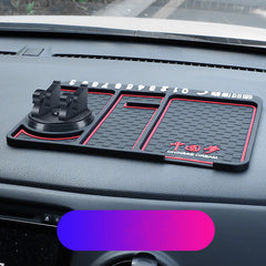 Support de téléphone de voiture antidérapant 4 en 1 avec carte de stationnement et tapis antidérapant. Support de téléphone adhésif pour tableau de bord.
