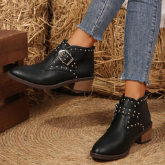 Mid-heel Boots Winter Pointed Toe Shafted