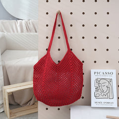 Hollow-out Knitted Tote Bag For Women