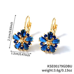Colorful Zircon Ear Clips In Rose Gold