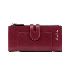 Fashion Minimalist Magnetic Buckle Multi-card Slot Zipper Bag