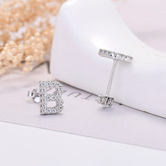 26-letter Zircon Earrings Uppercase Letters