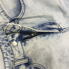 Mens Slim-fit Zip-up Skinny Jeans With Rips