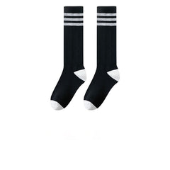 New Pressure Mesh Eyelets Women's Striped Hollow Calf Socks
