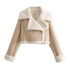 Short Fur Street-style Biker Jacket For Sassy Girls