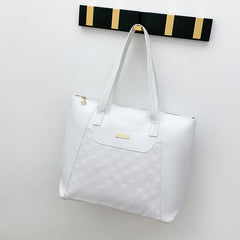Diamond-Embossed Large-Capacity Tote Bag
