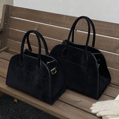 Retro-style High-capacity Suede-look Single-shoulder Tote Bag