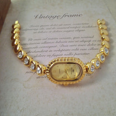 Womens Mid-century Light-luxury Jewelry Oval-arch Fashion Petite Watch