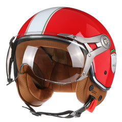 Women's Simple Printed Half-covered Electric Motorcycle Helmet