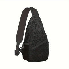 Skull Pattern Crossbody Bag Sporty And Casual For Men