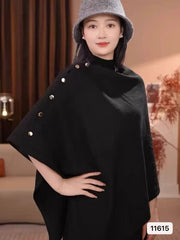 Women's Casual Loose Solid-Colored Knitted Cape Scarf