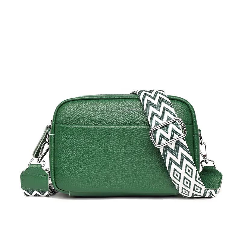High Quality Genuine Leather Women Crossbody Shoulder Bags 2023 Luxury Solid Color Cow Leather Handbag Female Messenger Tote Sac