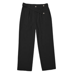 Plus-size Slant-waist Linen Casual Trousers