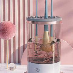 Outil de nettoyage de pinceaux à paupières pour femmes, machine de nettoyage de pinceaux de maquillage électrique portable avec chargement USB, brosse cosmétique automatique