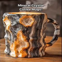 400ml Resin Mineral Crystal Coffee Mugs With Handles Elegant Fake Mineral Crystal Cup For Workplace Home Decor Christmas Gift Kitchen Gadgets