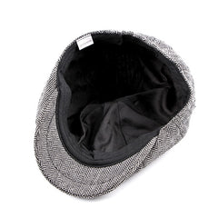 Fashion Retro Octagonal Hat Male Fashion Plaid Beret