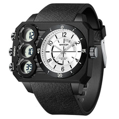 Outdoor Sports Waterproof Watch For Men Rugged Design With A Large Dial And Dual Display