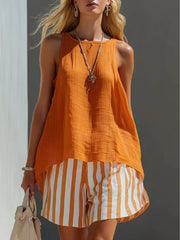 Solid Color V-Neck Long-Sleeve Shirt Womens Loose-Fitting Button-Up Top