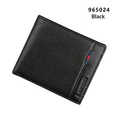 Men's Anti-Scanning RFID High-Capacity Credit Card Holder Made From First-Layer Cowhide Leather