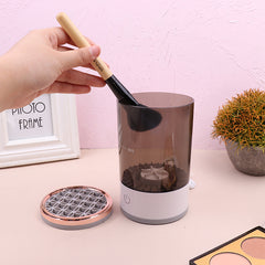 Outil de nettoyage de pinceaux à paupières pour femmes, machine de nettoyage de pinceaux de maquillage électrique portable avec chargement USB, brosse cosmétique automatique