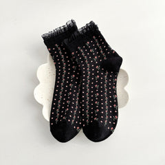 Summer Short Thin Cute Flower Lace Casual Boat Socks