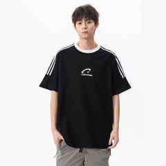 Couple's Heavy-Weight Preppy Style Half-Sleeve Top