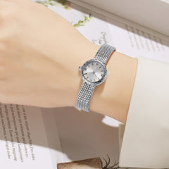 Retro Copper Mesh Womens Versatile Vintage-style Mini Gold Watch