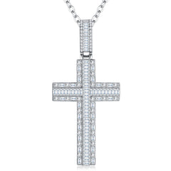 A Luxurious And Fashionable Minimalist Jewelry Pendant Necklace Set With Top-quality Moissanite, Made Of S925 Silver Electroplated With Platinum.