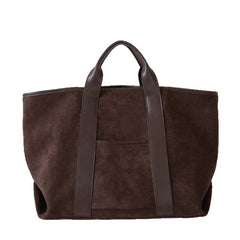 Vintage Suede Large-Capacity Tote Bag