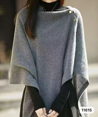 Women's Casual Loose Solid-Colored Knitted Cape Scarf
