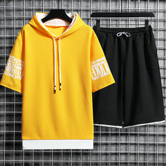 Loose Short-sleeved Hooded Sweater For Teenagers