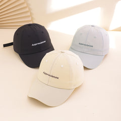 Solid-color Embroidered English Letters Quick-drying Lightweight Adjustable Sun-protective Fashionable Multi-purpose Baseball Cap For Daily Leisure, Outdoor Sports